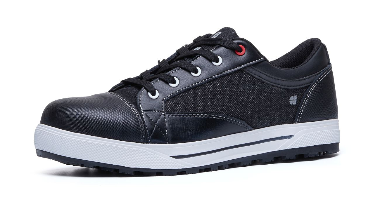 S3 Sneakker Fergus NCT 79778 mit Leder, Denim und weißer Kontrastsohle