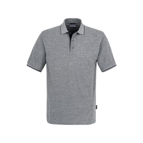 SALE Graues Poloshirt 803 mit schwarzem Kontraststreifen