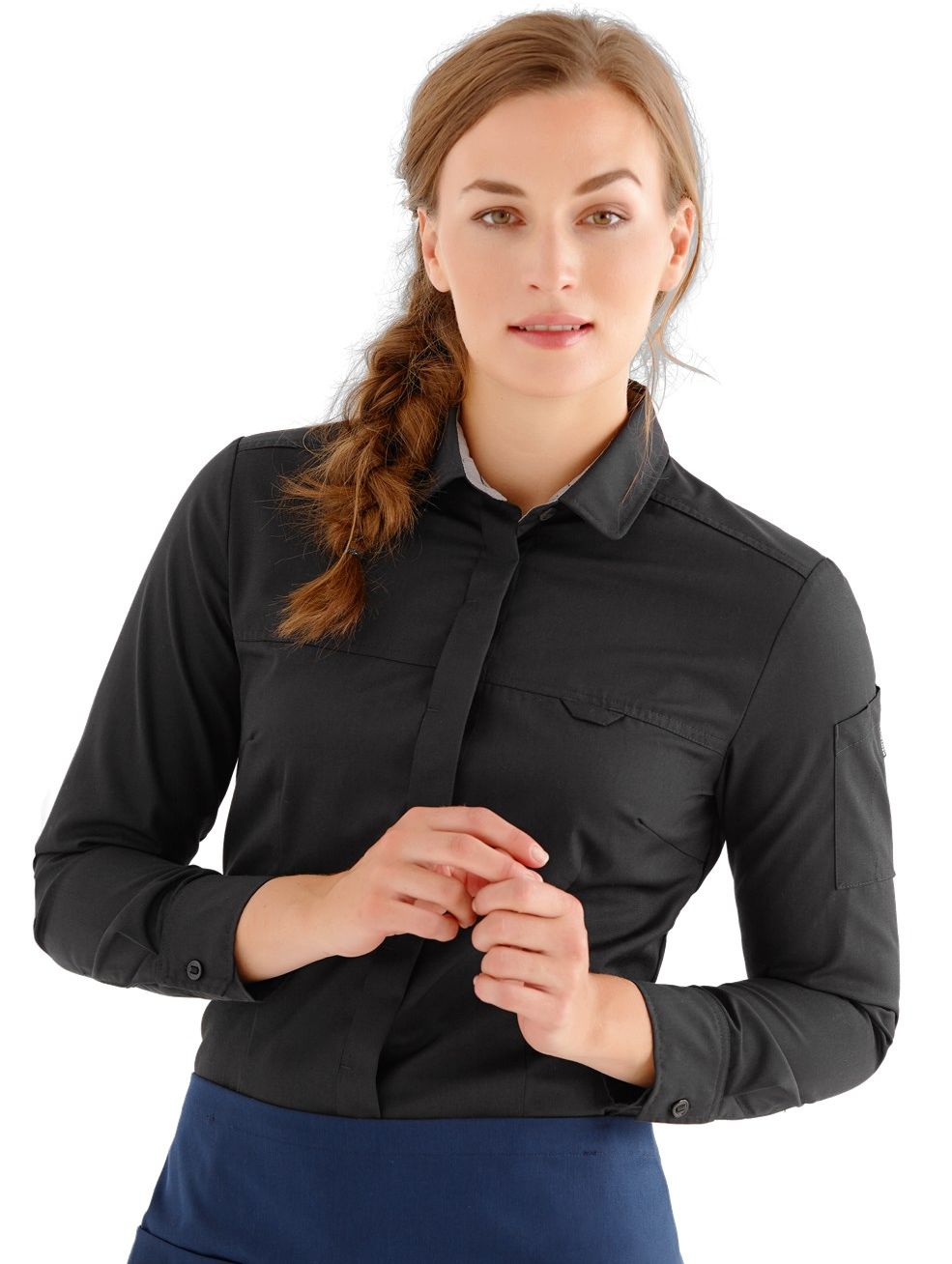 Kochbluse Servicebluse 15053 schwarz