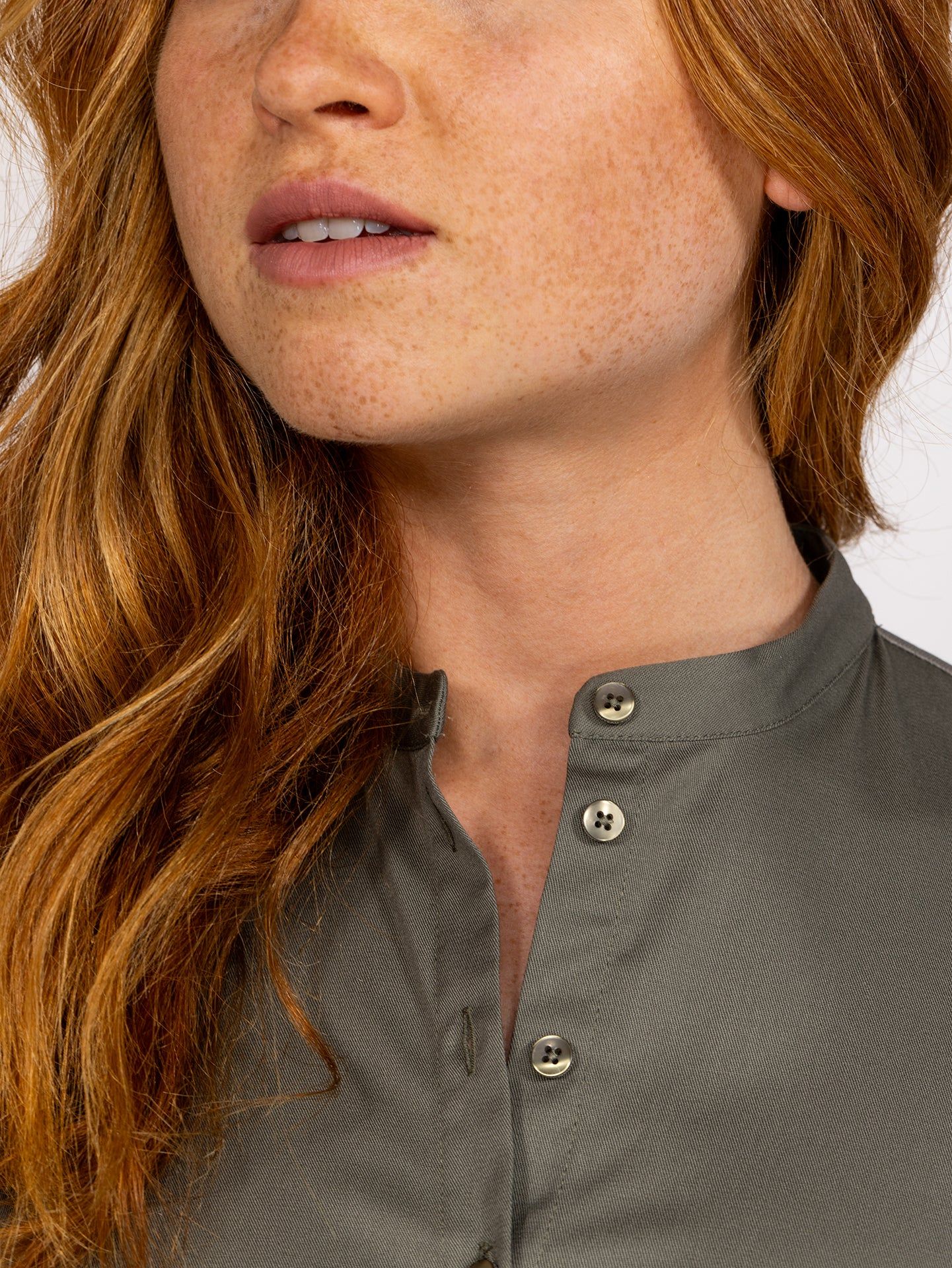 Damen Stretch-Bluse Lisa 1205 mit Stehkragen