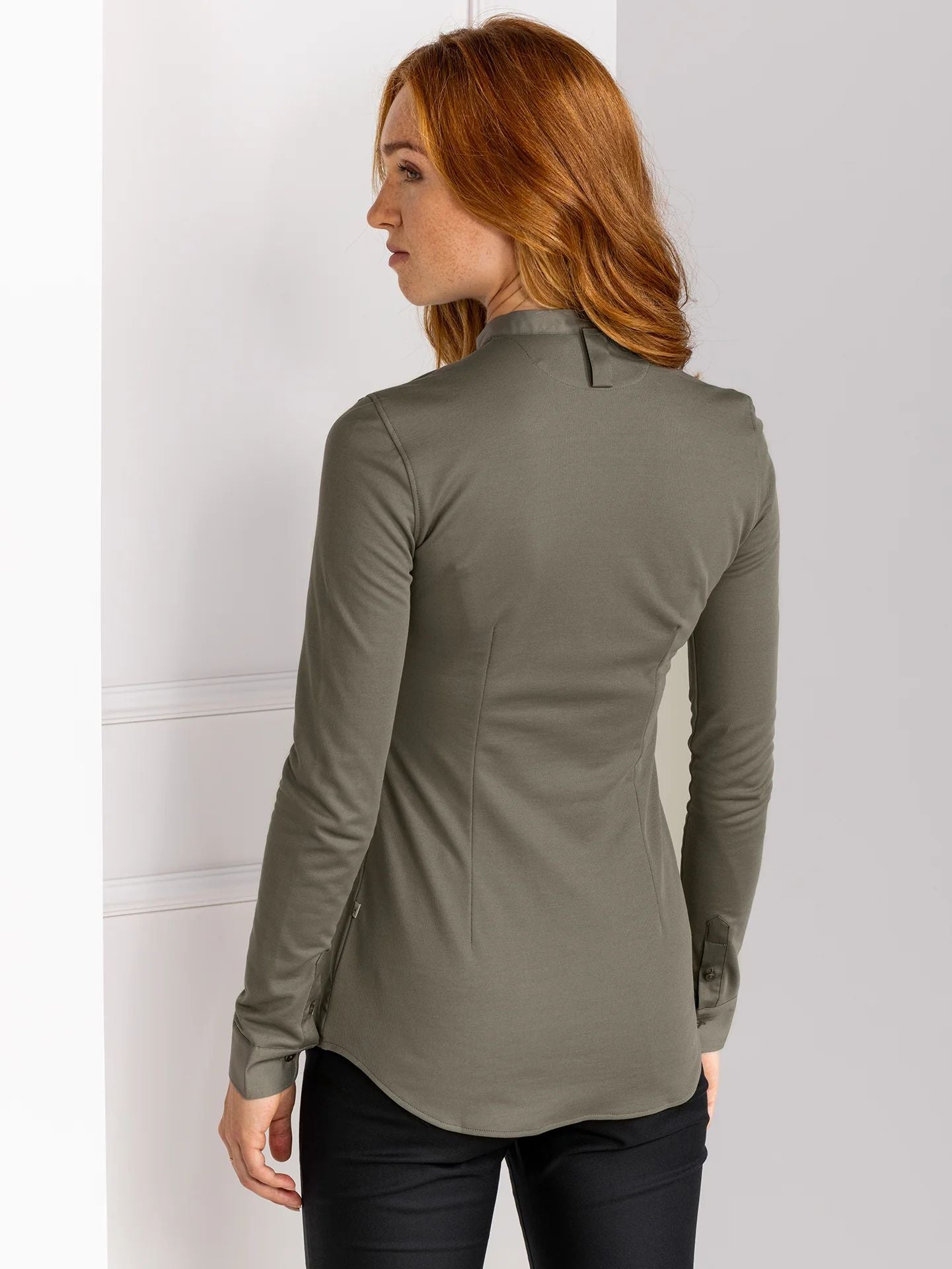 Damen Stretch-Bluse Lisa 1205 mit Stehkragen