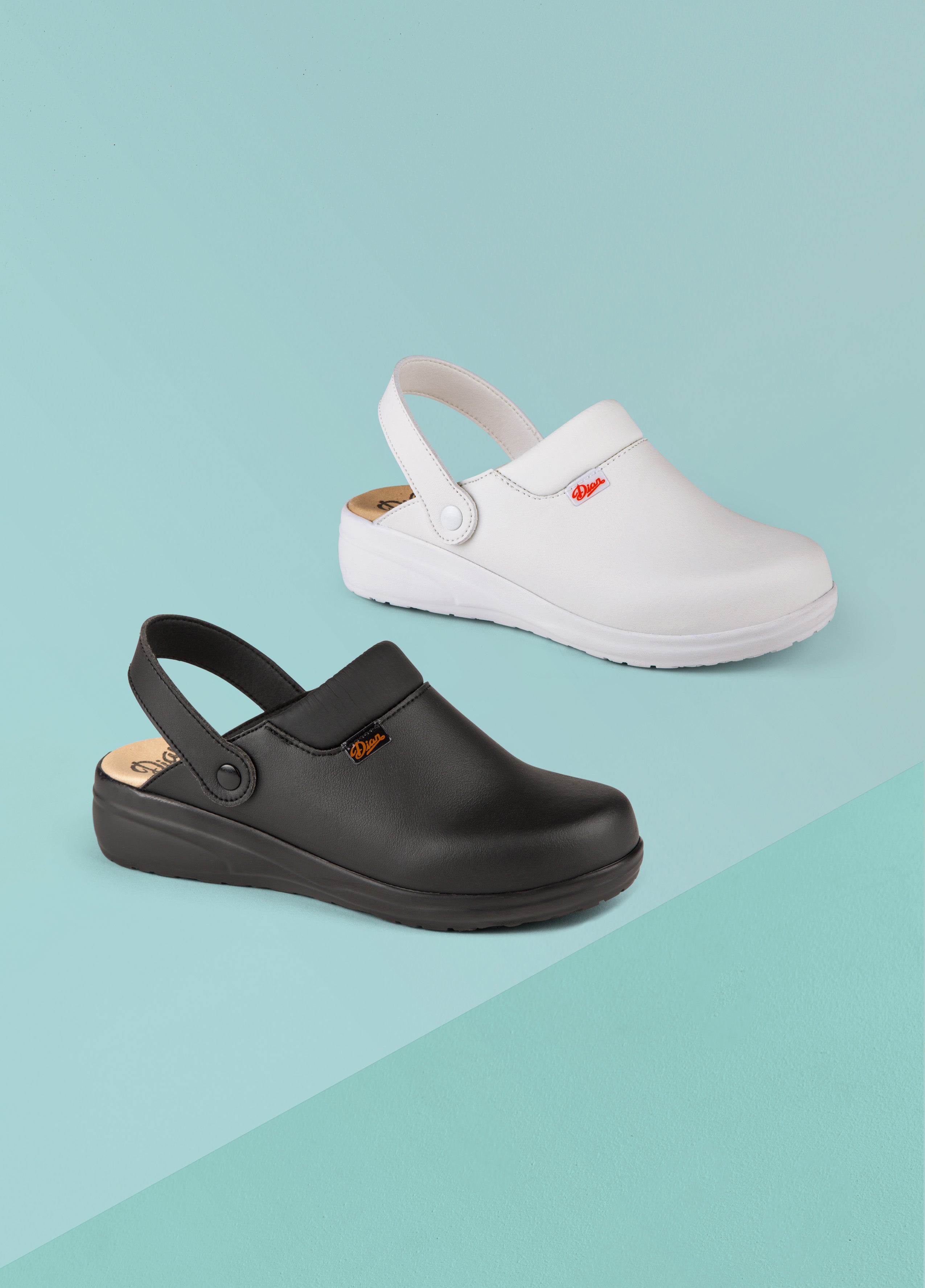 SALE Pflegeclog Mar weiß/helllblau, Gr. 38