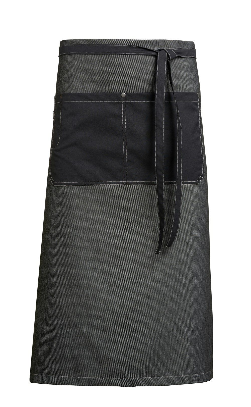 Raw Bistro-Schürze 30393 grau mit Canvas-Details