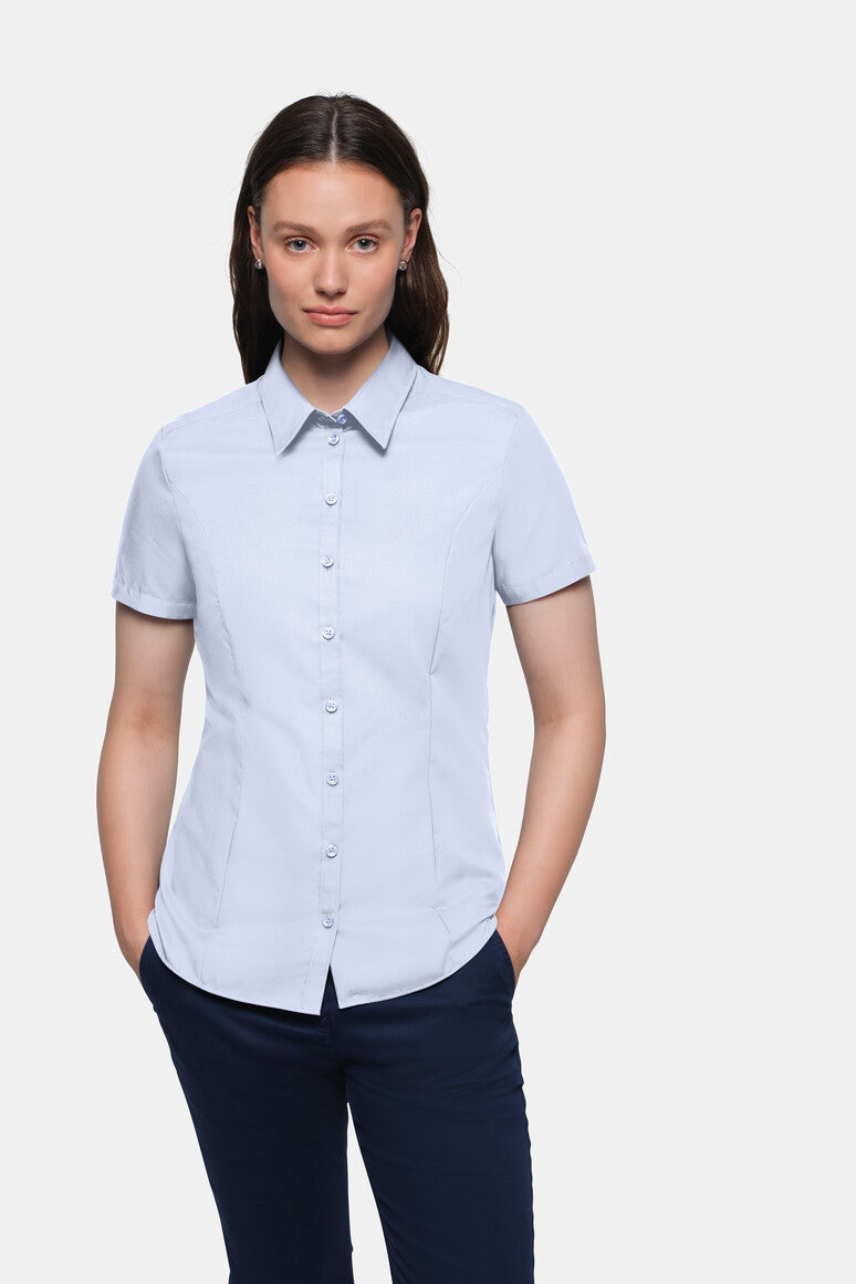 Damen Business Bluse 112 Kurzarm aus Baumwolle