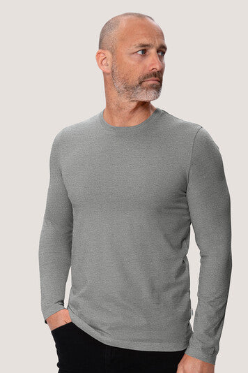 Hakro Longsleeve T-Shirt Mikralinar grau meliert bei workers friend