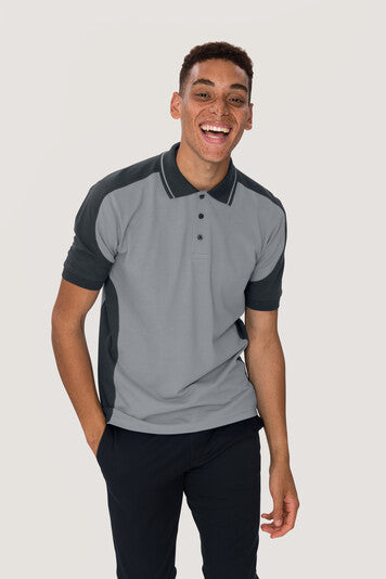 SALE Hakro Polo-Shirt 839 Contrast titan/anthrazit, Gr. L
