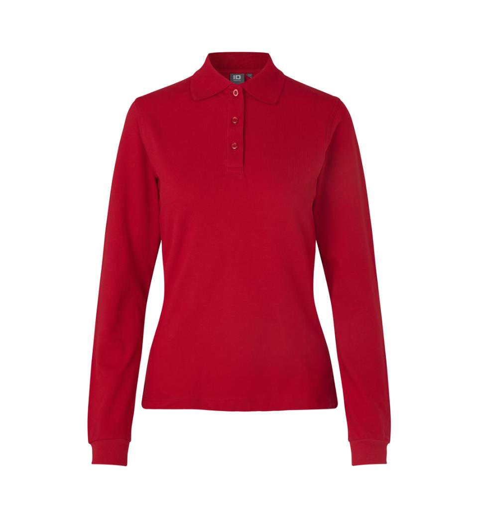 ID Damen Polo Baumwoll-Stretch 0545 Longsleeve