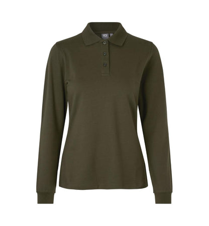 ID Damen Polo Baumwoll-Stretch 0545 Longsleeve