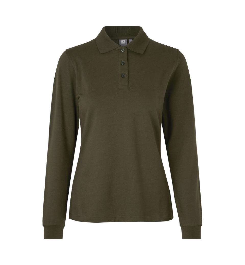 ID Damen Polo Baumwoll-Stretch 0545 Longsleeve