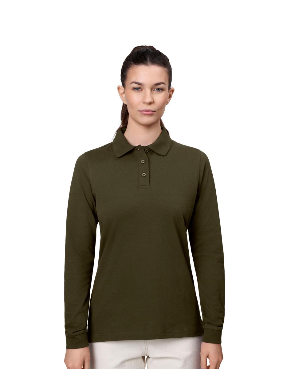 ID Damen Polo Baumwoll-Stretch 0545 Longsleeve