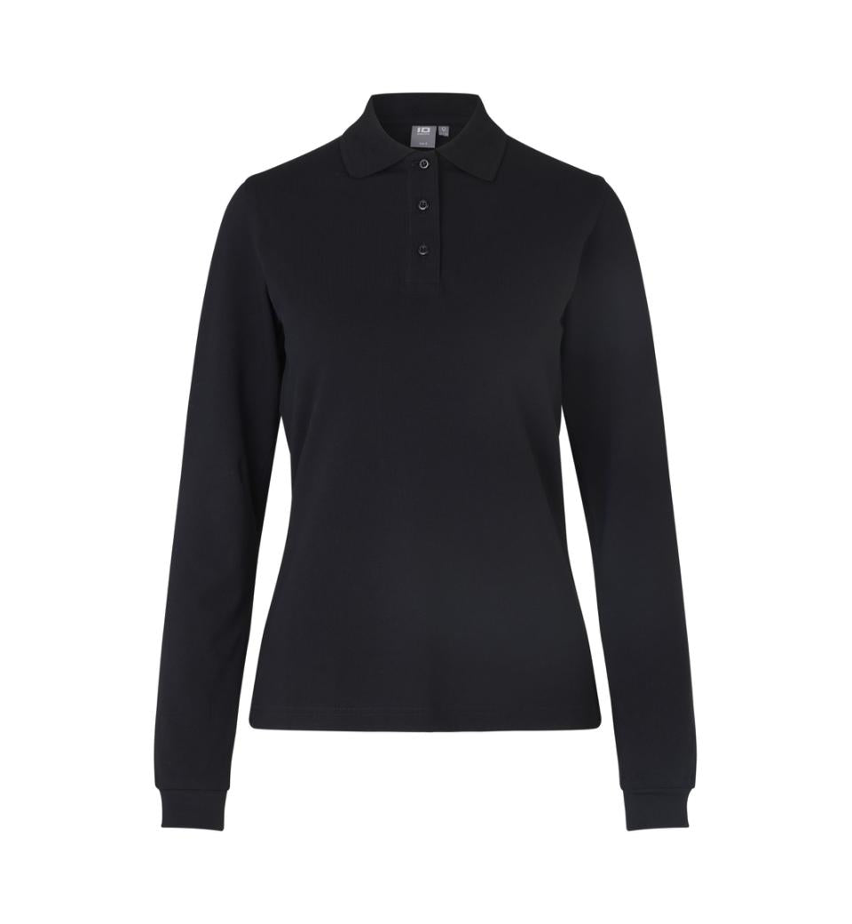 ID Damen Polo Baumwoll-Stretch 0545 Longsleeve