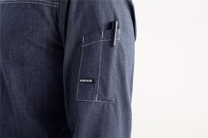 Kentaur Koch-/Servicehemd 25204 Denim Blue mit Stehkragen