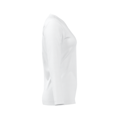 Damen Langarm T-Shirt 44152 mit V-Ausschnitt