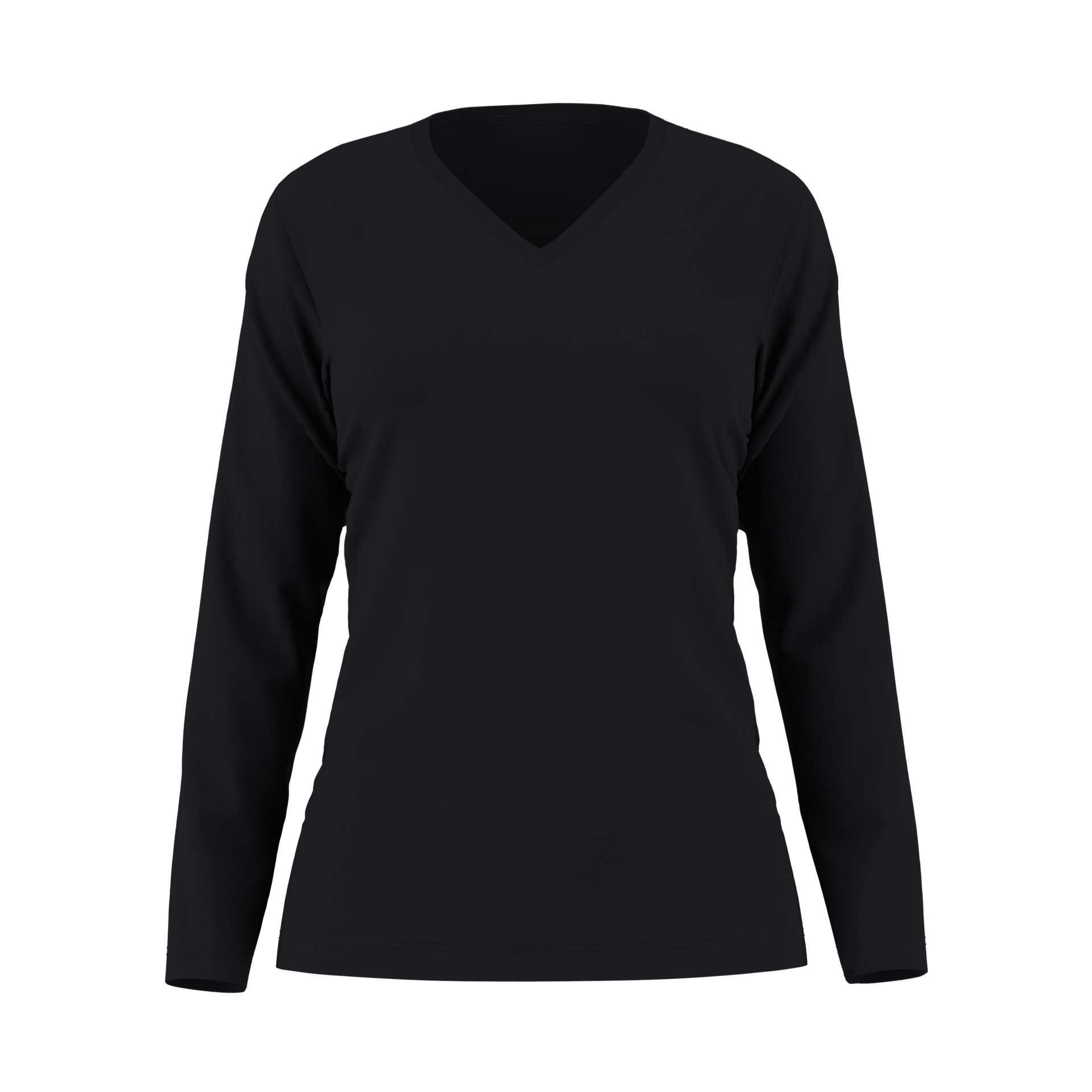 Damen Langarm T-Shirt 44152 mit V-Ausschnitt