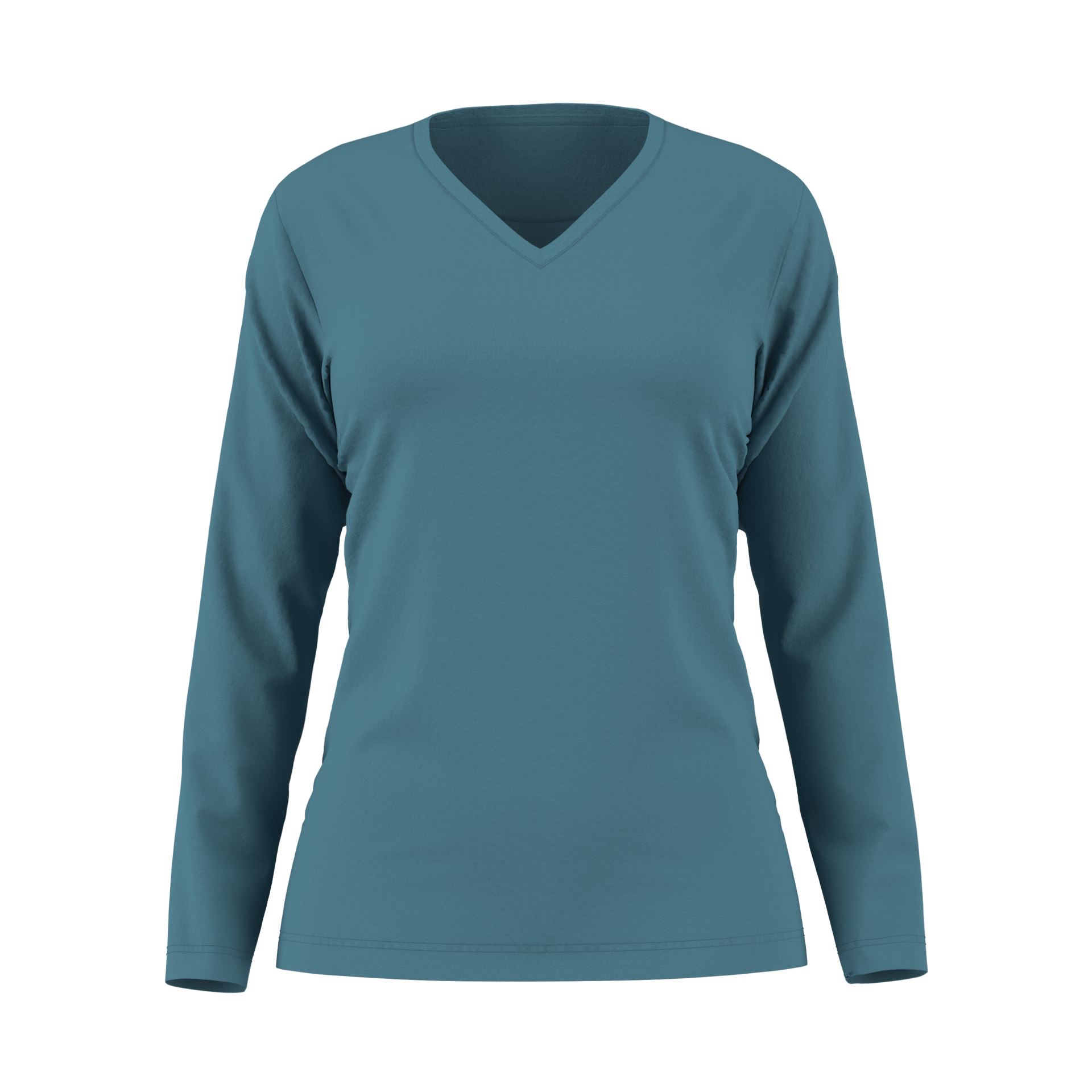 Damen Langarm T-Shirt 44152 mit V-Ausschnitt