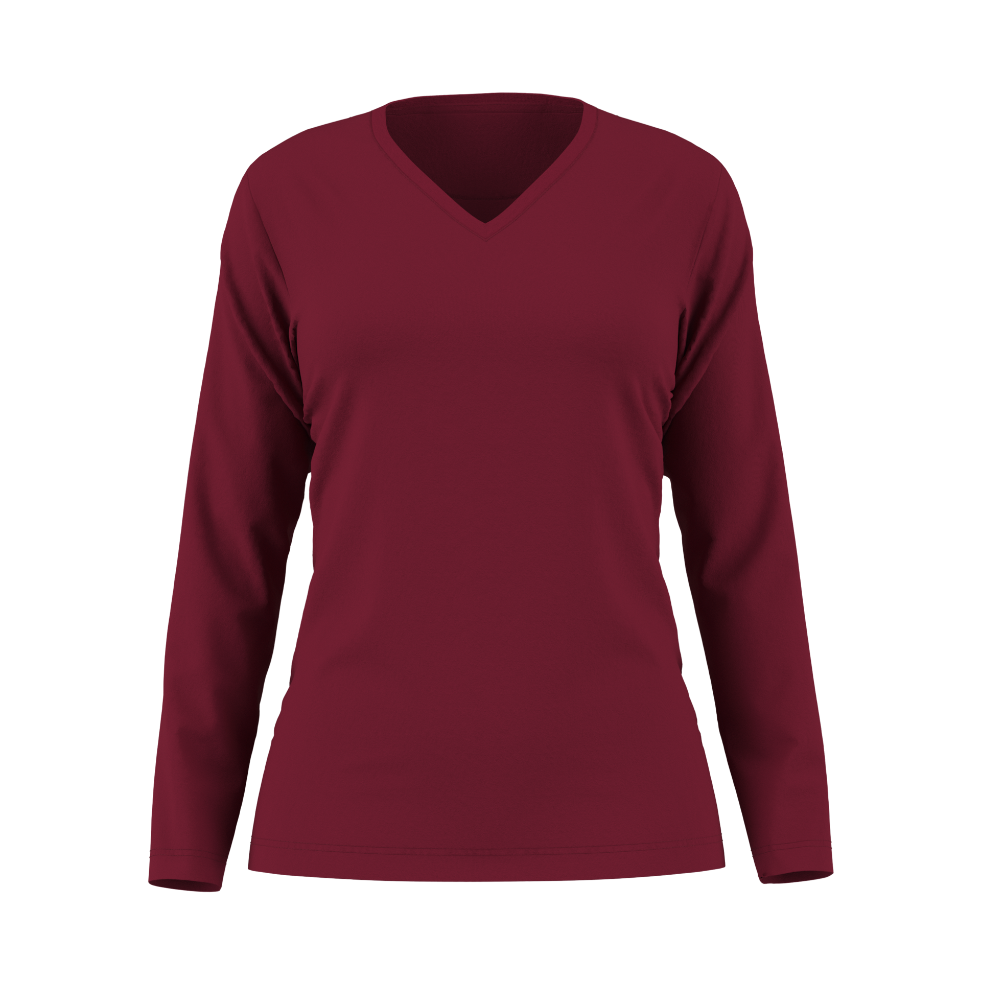 Damen Langarm T-Shirt 44152 mit V-Ausschnitt