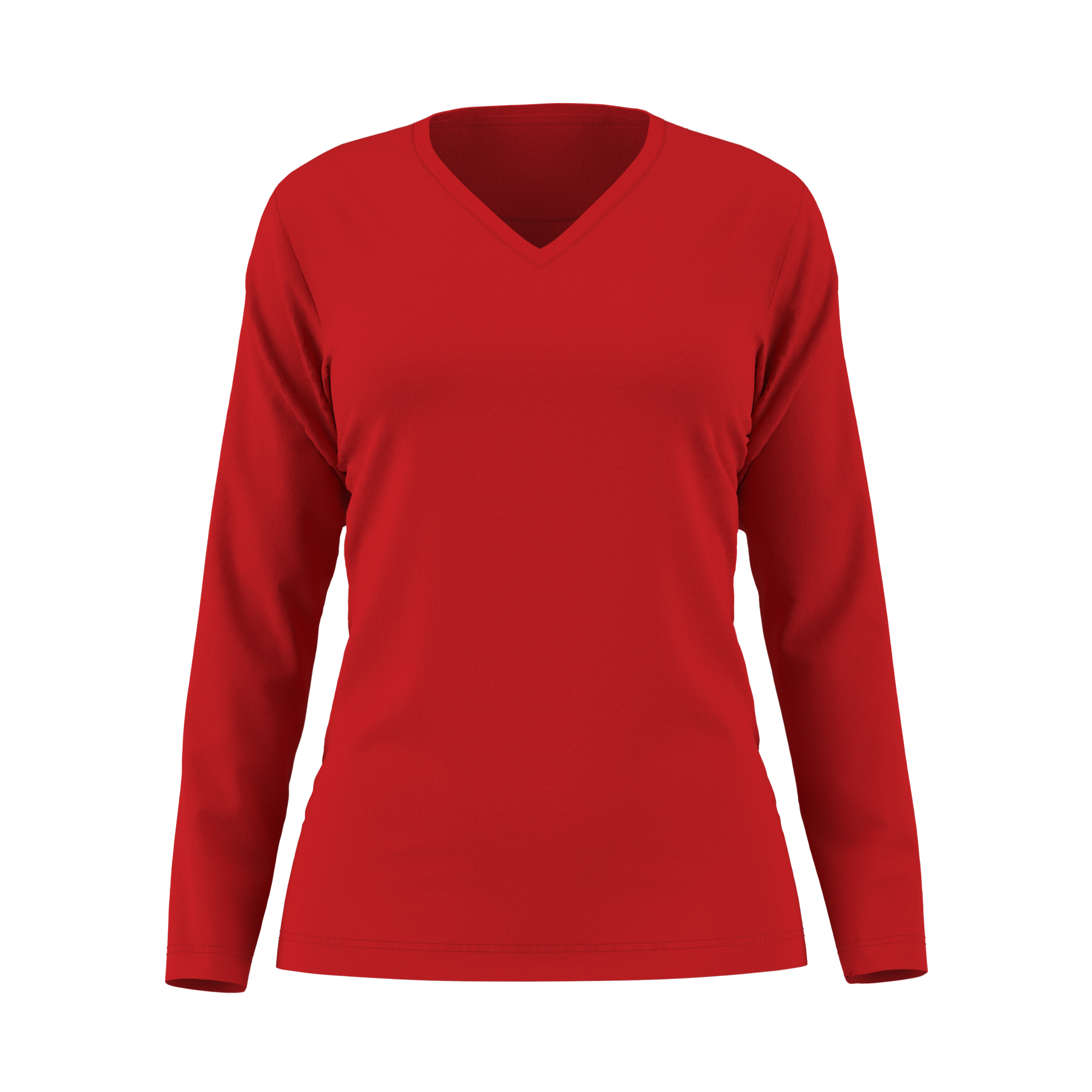 Damen Langarm T-Shirt 44152 mit V-Ausschnitt