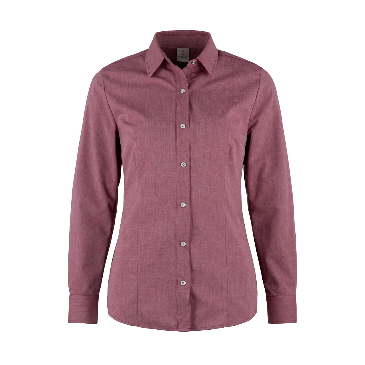 Damen-Bluse 48081 Melange mit edlen Druckknöpfen