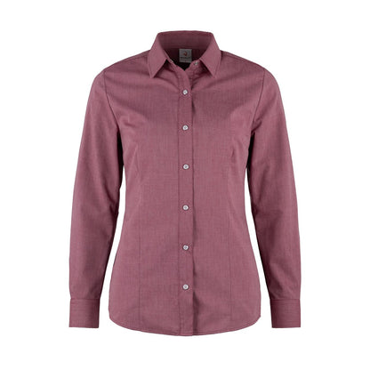 Damen-Bluse 48081 Melange mit edlen Druckknöpfen