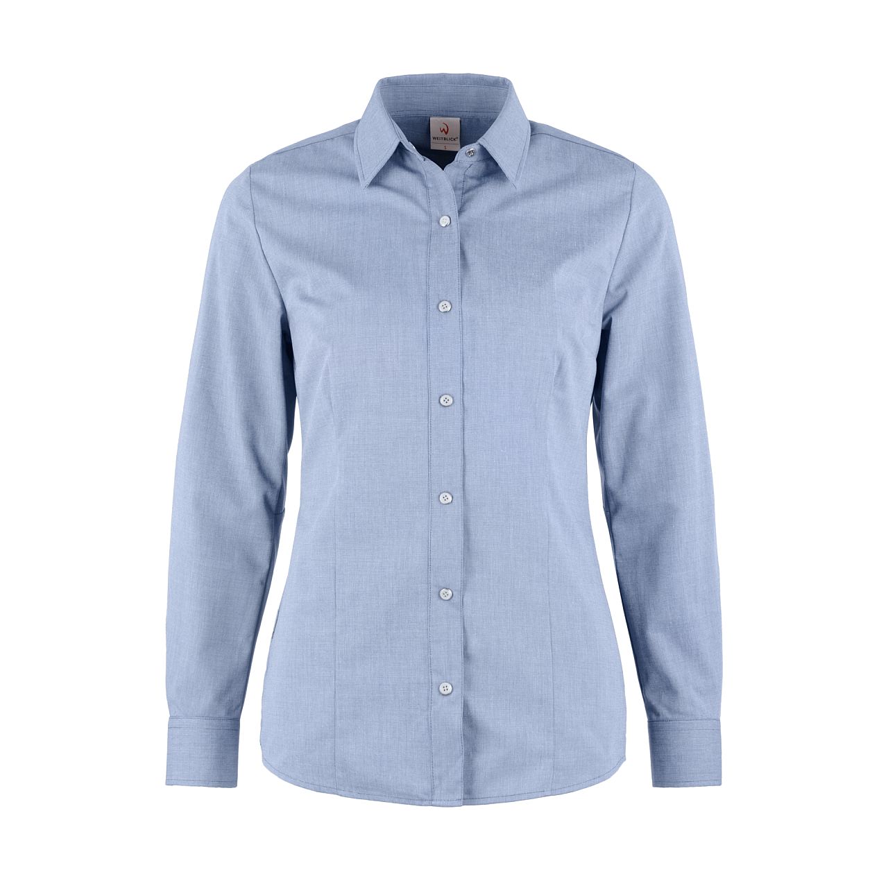 Damen-Bluse 48081 Melange mit edlen Druckknöpfen