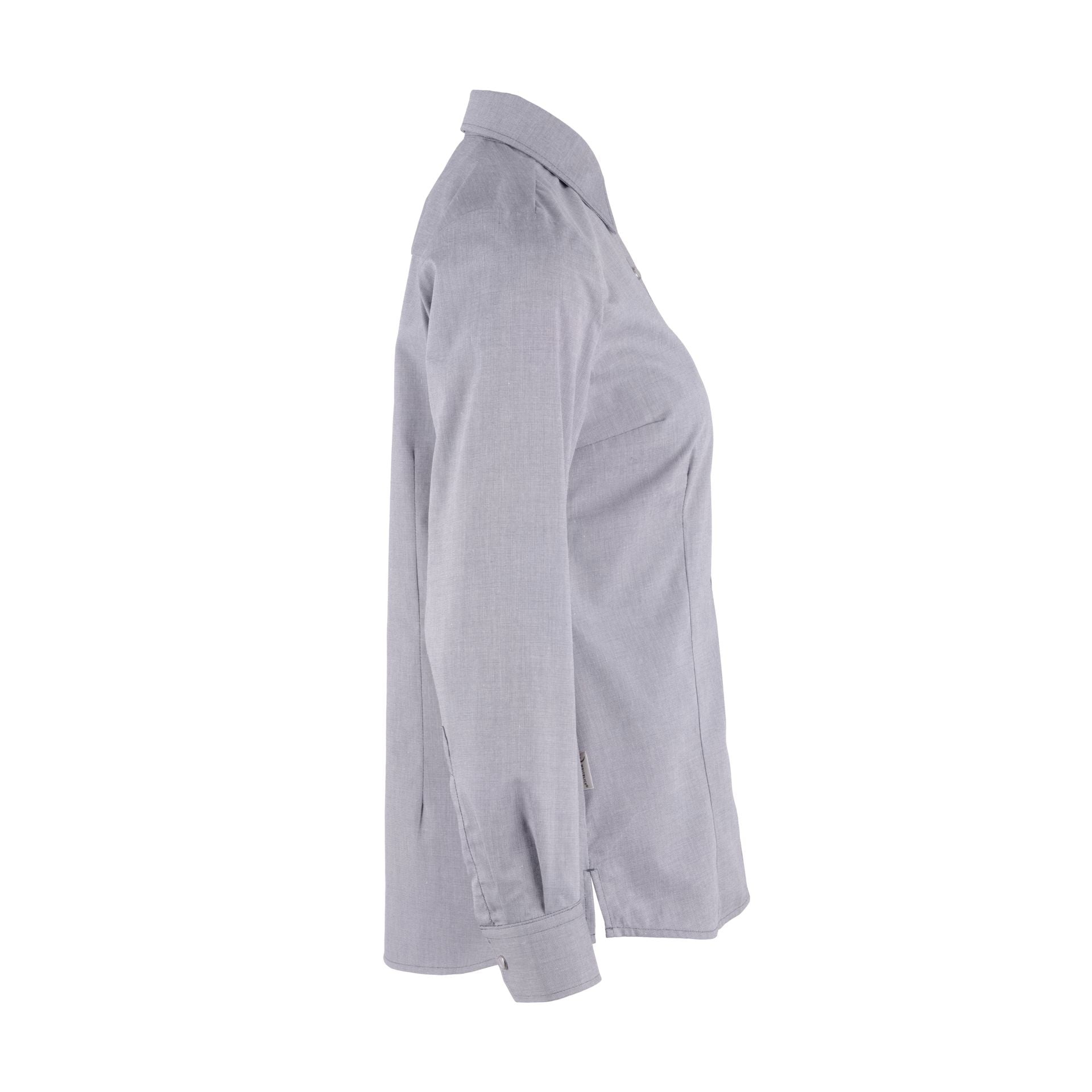 Damen-Bluse 48081 Melange mit edlen Druckknöpfen