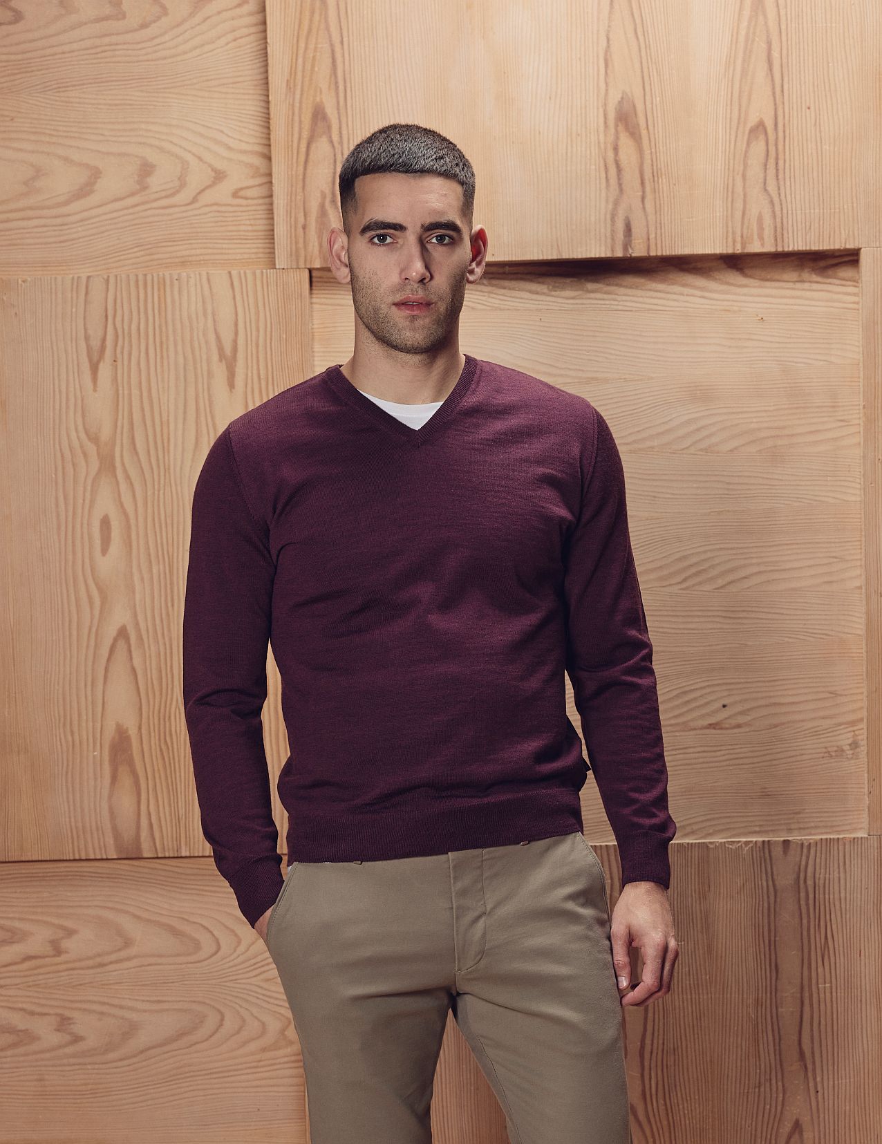 Merino V-Pullover 50102 Milan von Clipper