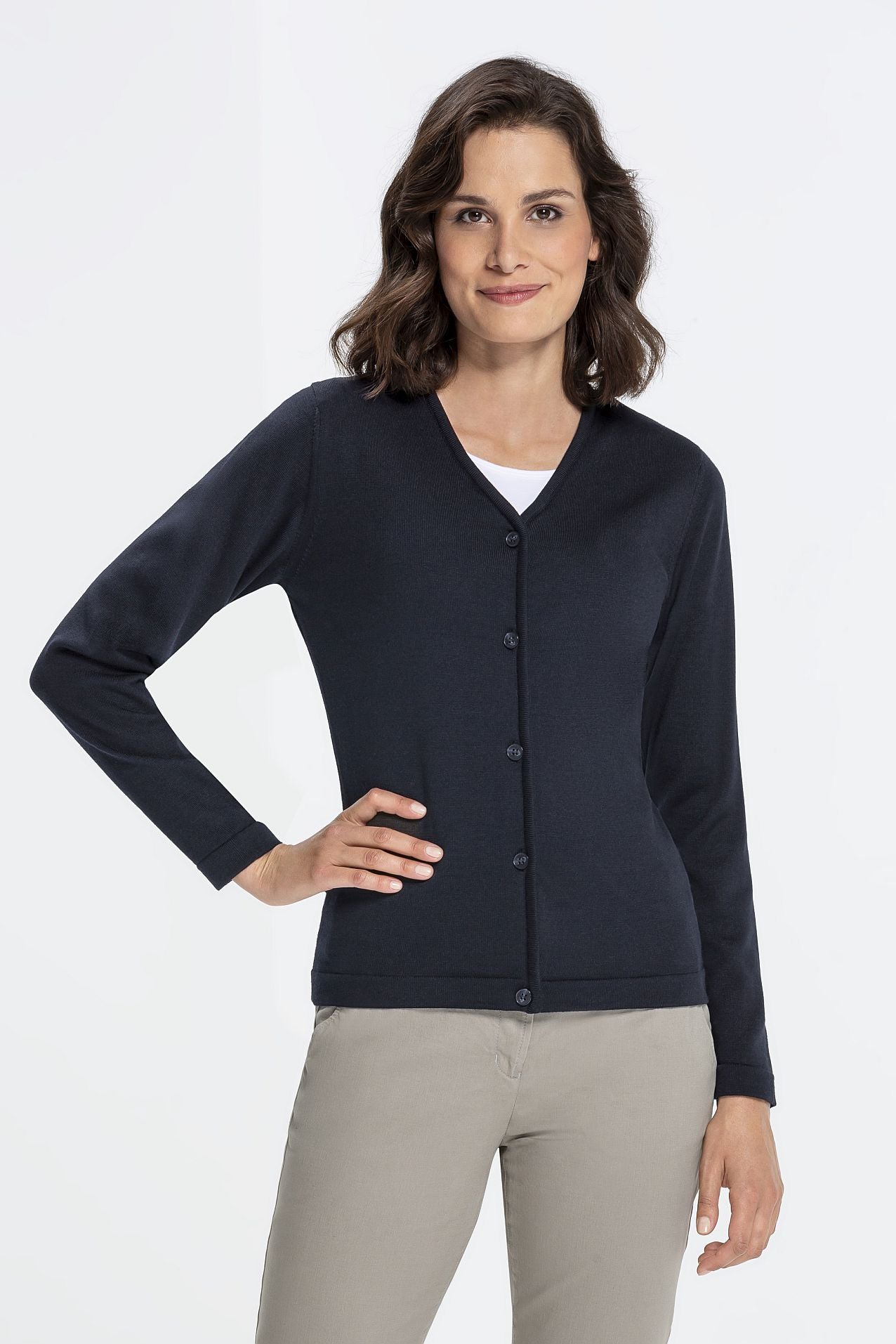 Damen Strickjacke 6053 aus Schurwoll-Mix