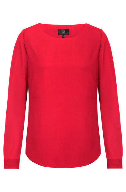 Damen Chiffon Shirt 6573 Langarm
