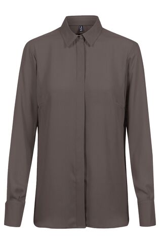 Damen Chiffon Bluse 6580 mit verdeckte Knopfleiste