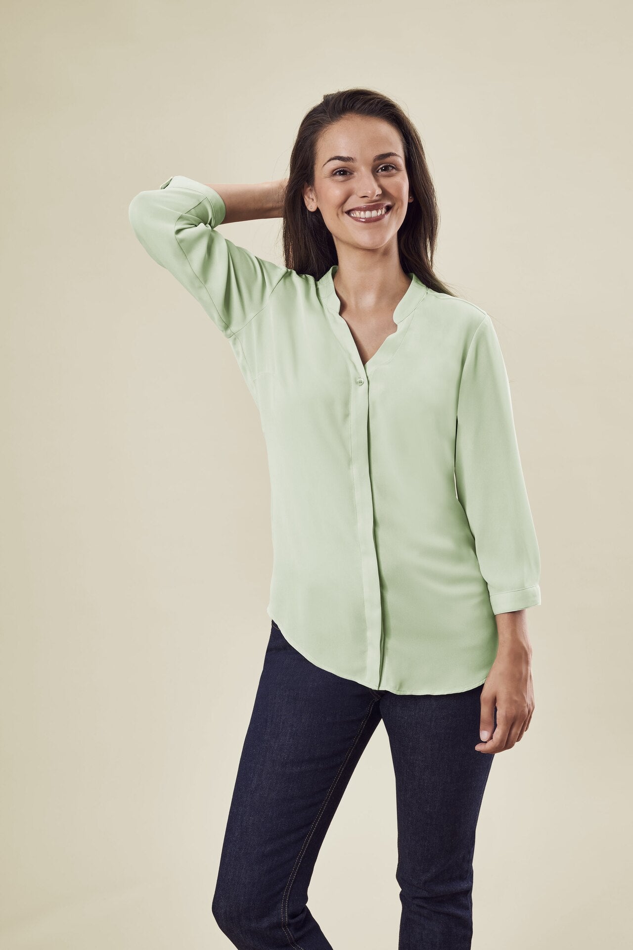 Damen Chiffon Tunika 6586 mit 3/4 Arm