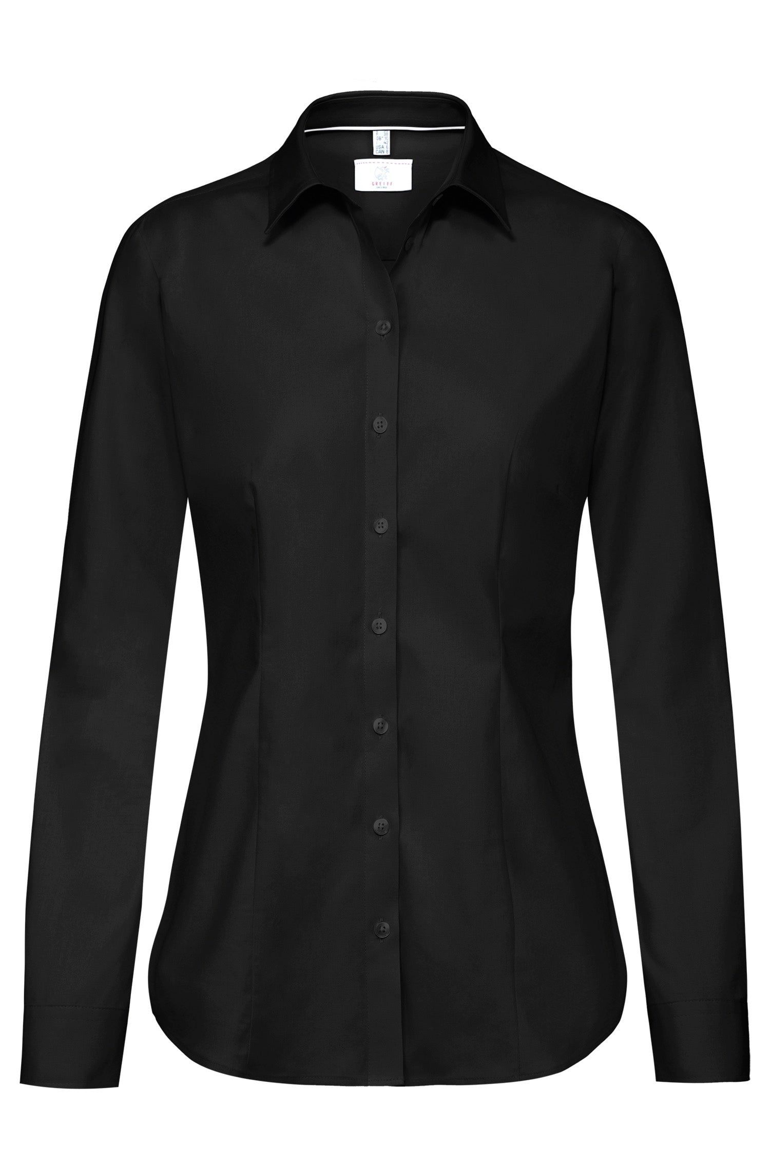 SALE Damen Bluse 6670 Premium schwarz aus reiner Baumwolle